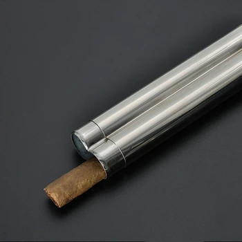 Z Nehrdzavejúcej Ocele Cigaru Trubice Skladovanie Prípade Cigary Humidor Prípade Prenosné Tabakových Cigariet Držiak Na Prenosné Cigarové Príslušenstvo