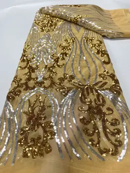 Zlato Kvalitnú Módu Francúzskej Čipky A Tylu Textílie Afriky Nigérijský Flitrami Čipky Textílie Pre Svadobné Šaty