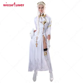 Ženy N Automaty Veliteľa White Cosplay Kostým Biele Šaty Nastaviť a Krytov Nôh